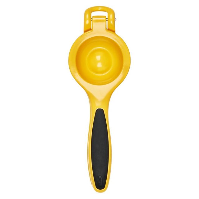 OXO Softworks Citrus Squeezer: Aluminum Handheld Lemon & Lime Juicer, Dishwasher-Safe, Yellow