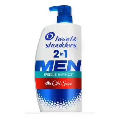 Head & Shoulders Mens 2-in-1 Shampoo and Conditioner, Anti-Dandruff Treatment, Old Spice Pure Sport for Daily Use, Paraben-Free - 28.2 fl oz