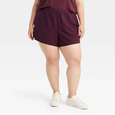 Women High-Rie Linen Dolphin Hem Short