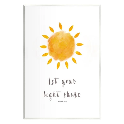 Stupell Industries Let Your Light Shine Proverb Kids Wall Plaque Art by Amber Clarkson