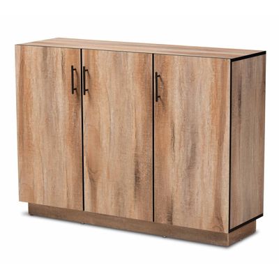 Patton Wood 3 Door Dining Room Sideboard Buffet Oak - Baxton Studio