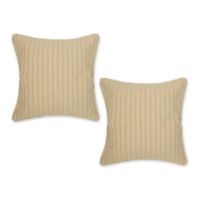 2pc 18x18 Dobby Striped Recycled Cotton Square Throw Pillow Cover - Imports