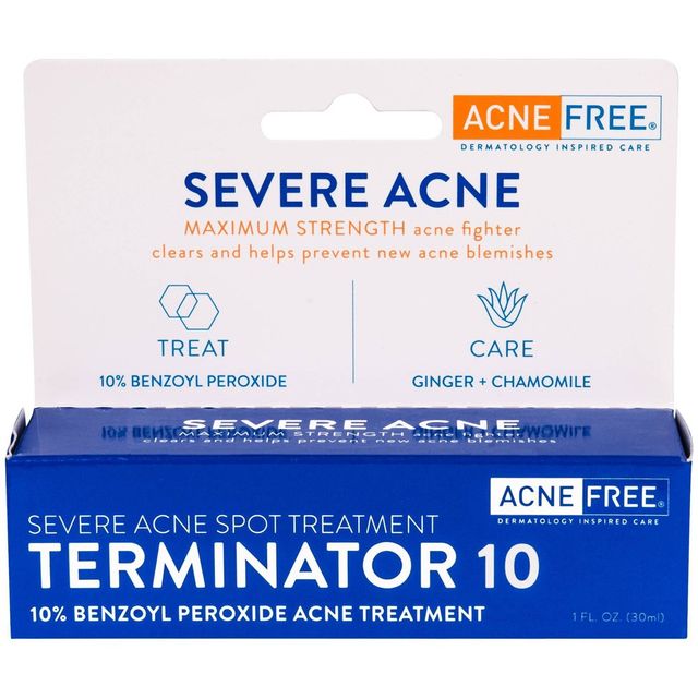 AcneFree Severe Acne Spot Treatment Terminator 10 with 10% Benzoyl Peroxide - 1 fl oz