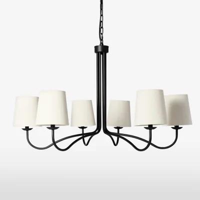 6-Arm Candelabra Chandelier Ceiling Light  - Hearth & Hand with Magnolia: UL Listed, Iron Body, Adjustable Height