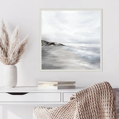 Amanti Art Silver Waves by Luna Mavis Framed Canvas Wall Art Print