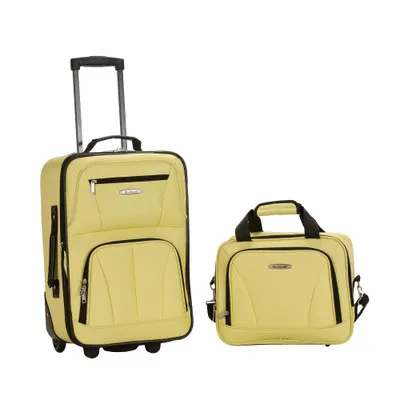 Rockland Fashion 2pc Softside Checked Luggage Set