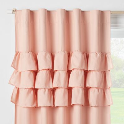 84 Ruffle Blackout Kids Curtain Panel Pink - Pillowfort