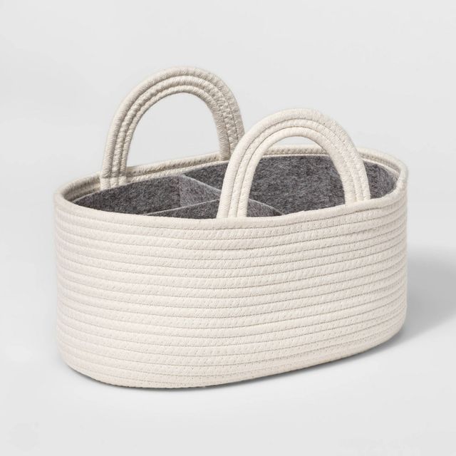 Coiled Rope Diaper Caddy with Dividers