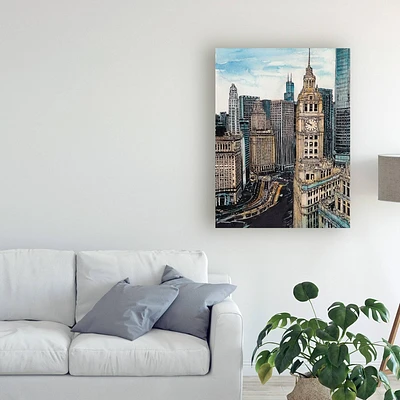 14 x 19 Us Cityscape Chicago by Melissa Wang - Trademark Fine Art: Gallery-Wrapped Canvas, Digital Art