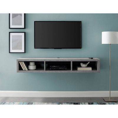 Shallow Wall Mounted A/V Console TV Stand for TVs up to 60 Gray - Martin Furniture