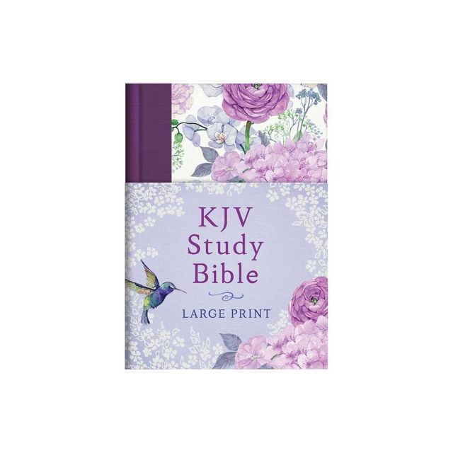 KJV Study Bible - Large Print [hummingbird Lilacs] - by Compiled by Barbour Staff (Hardcover)