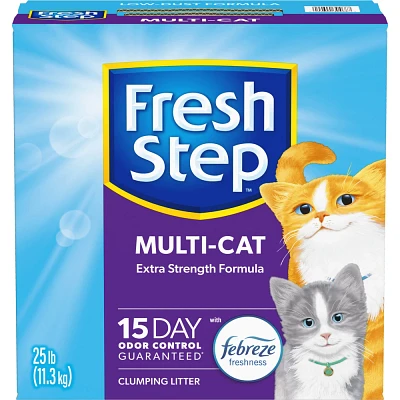 Fresh Step Multi-Cat Scented Litter with the Power of Febreze Clumping Cat Litter