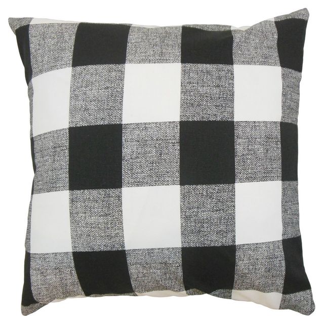 Buffalo Check Throw Pillow Black (20x20) - The Pillow Collection