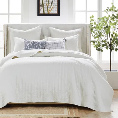 Monterrey Quilt Bedding Set White - Greenland Home Fashions: Cotton Woven, Includes