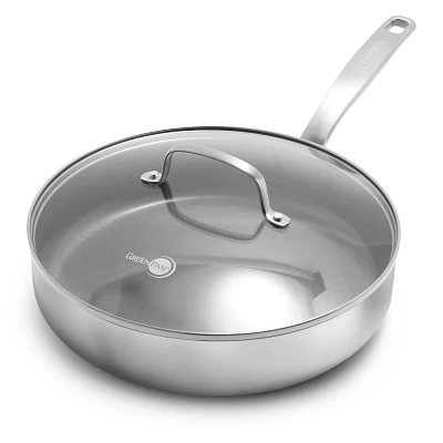 GreenPan Chatham 3.75qt Tri-Ply Stainless Steel Healthy Ceramic Nonstick Saute Pan Jumbo Cooker