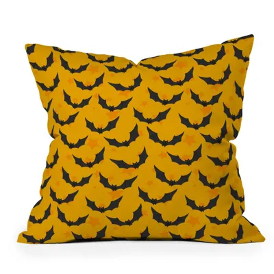 16x16 Avenie Halloween Bats Square Throw Pillow - Deny Designs