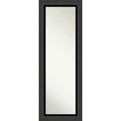 19 x 53 Non-Beveled Tuxedo Black Full Length on The Door Mirror - Amanti Art
