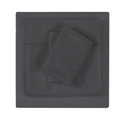 Twin 300 Thread Count Sateen Sheet Set Dark Gray - Christian Siriano