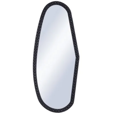 Organic Shape and Knob Frame Wall Mirror Matte Black - StyleCraft: Contemporary, Irregular, No Assembly Required