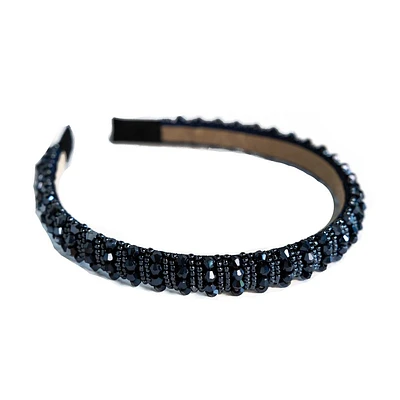 LXLM by Locks & Mane Mini Gem Skinny Headband - Midnight