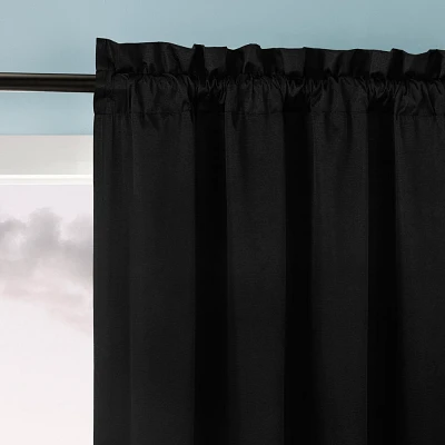 40x84 Sun Zero Doucet Thermal Blackout Rod Pocket Curtain Panel Black: Energy Efficient, Noise Reduction, Indoor Use