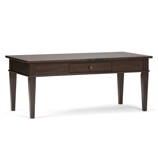 44 Sterling Solid Wood Coffee Table with Drawer, Lacquered Finish - WyndenHall