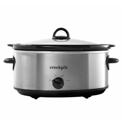 Crock-Pot 7qt Manual Slow Cooker - Stainless Steel: Original Slow Cooker, Removable Stoneware, Stay-Cool Handles, 270W