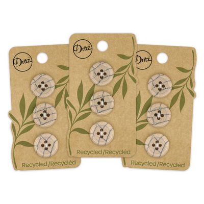 Dritz 18mm Recycled Polyester Round Buttons Beige