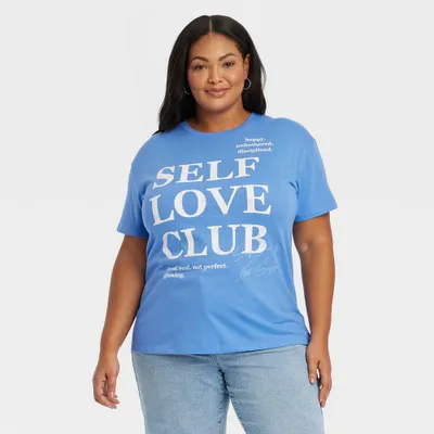 Womens Self Love Club Short Sleeve Graphic T-Shirt