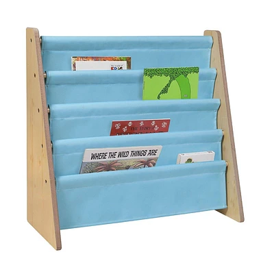 WildKin Premium Sling Kids Book Shelf Natural /Aqua