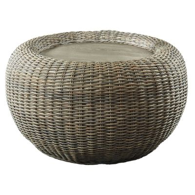 38 Callem Round Rattan Coffee Table Brown - HOMES: Inside + Out