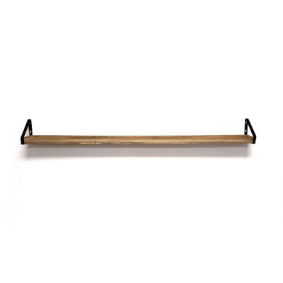 60 Solid Wood Ledge Wall Shelf with Rustic Metal Bracket - InPlace: EZ Anchors, Open Shelves