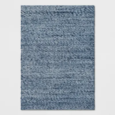 7x10 Chunky Knit Wool Woven Rug Indigo - Threshold