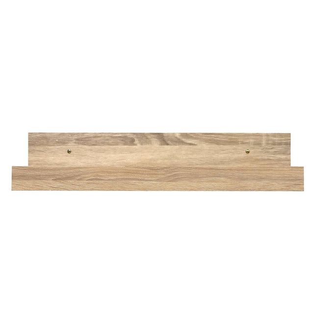 InPlace 24 x 5 Decorative Shelf Wall Mounted with Front Edge White Oak: Modern Floating Ledge, MDF, Smooth Finish