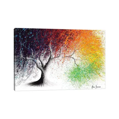 iCanvas  Rainbow Season Tree by Ashvin Harrison Unframed Wall Canvas : Botanical Art, Ink Inspired, Modern Decor