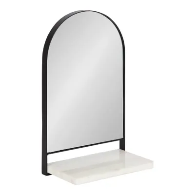 12x20 Chadwin Arch Wall Mirror with Shelf Black - Kate & Laurel All Things Decor: Vanity, Entryway, Arched