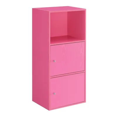 Extra Storage 2 Door Cabinet with Shelf Pink - Breighton Home: Magnetic Latches, Particle Board Construction