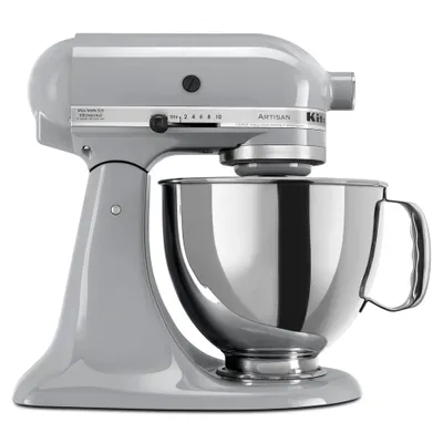 KitchenAid Artisan Series 5qt Tilt-Head Stand Mixer- KSM150: 10 Speeds, 325W, Silver, Includes Whisk, Beater, Bowl, Dough Hook