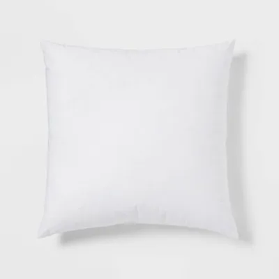 24x24 Oversized Feather Filled Square Throw Pillow Insert White - Threshold: Cotton Cover, Indoor Use, Autumn Theme