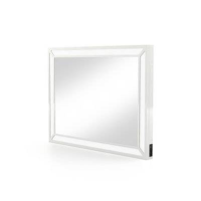 Grayde Contemporary Mirror with Led Light and USB Plug Luminous White - HOMES: Inside + Out