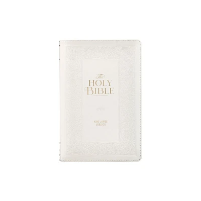 KJV Bible Giant Print Standard Faux Leather White - (Leather Bound)