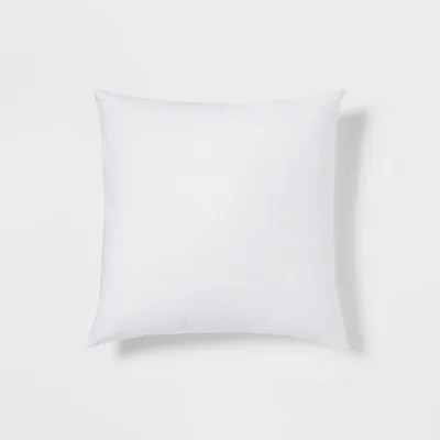 18x18 Feather Filled Square Throw Pillow Insert White - Threshold