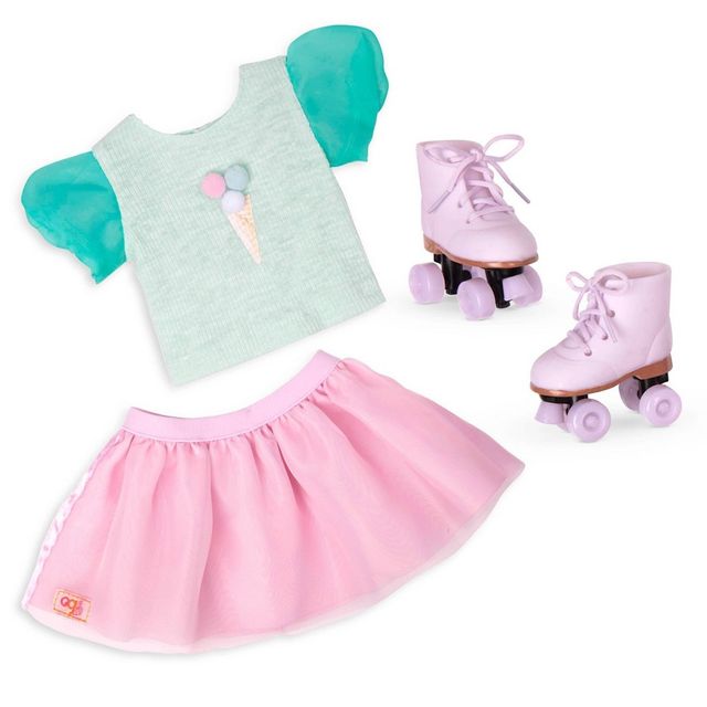 Our Generation Ice Cream Outfit with Roller Skates for 18 Dolls - Scoopalicious