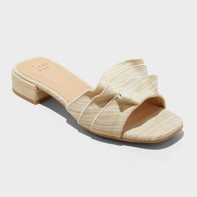 Women Lyta Raffia Ruffle Sandal with Memory Foam Inole