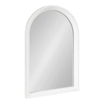 Kate & Laurel All Things Decor 20x30 Hartman Wood Framed Arch Wall Mirror White: Beveled Edge, Farmhouse Style, No Assembly Required