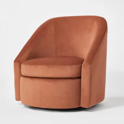 Slope Arm Swivel Chair Velvet  - Threshold designed with Studio McGee: Luxe Barrel-Shaped, No Assembly Required