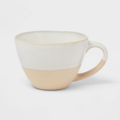 13oz Stoneware Wethersfield Mug White - Threshold: Traditional Coffee & Cappuccino Mugs, Microwave & Dishwasher Safe