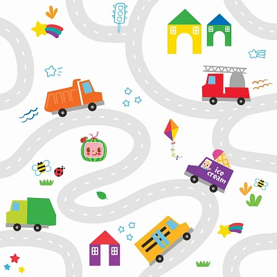 RoomMates CoComelon Road Map Kids Peel and Stick Wallpaper