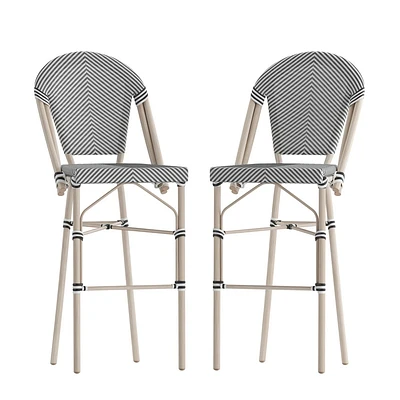 Taylor & Logan 2pk Noemi Stacking Bistro Style Chairs : Metal Frame, Indoor/Outdoor, No Assembly