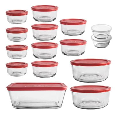 Anchor Hocking 30pc Glass Food Storage Set with Cherry Lids